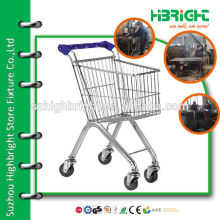 chromed mini size shopping trolley cart for children